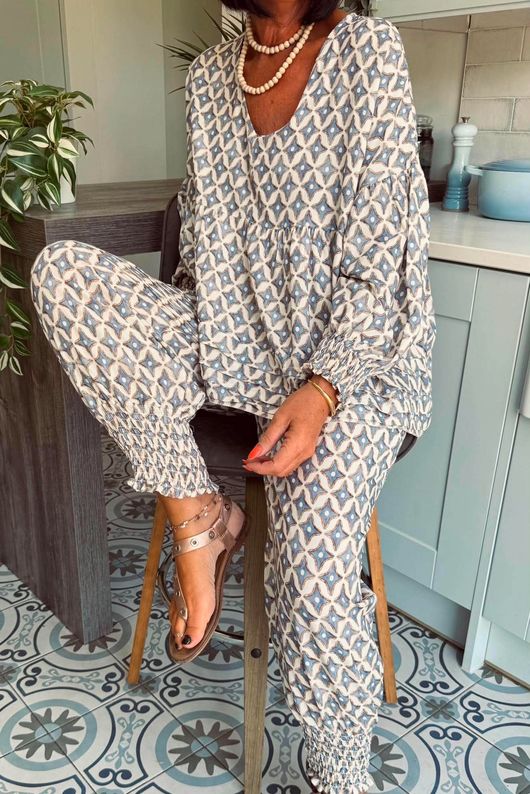 Ren Tiles of Marrakesh X Ali Ash Shirring Cuff Pant